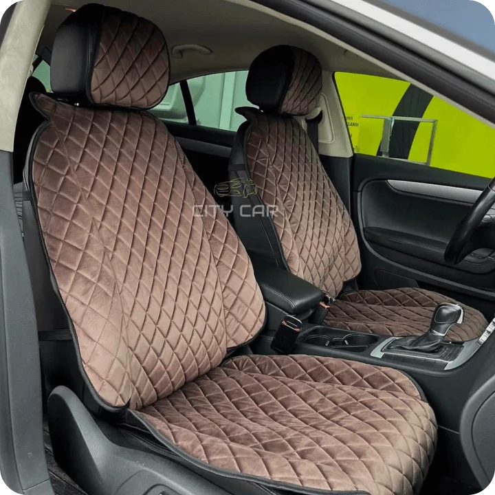 Car seat covers Alcantara "Brown rhombus"