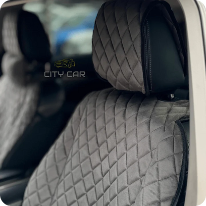 Car seat covers Alcantara "Dark-gray rhombus"