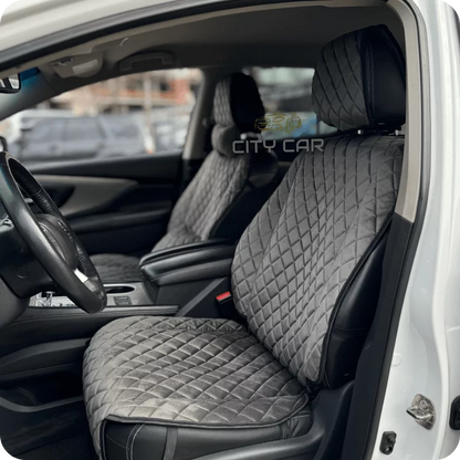 Car seat covers Alcantara "Dark-gray rhombus"