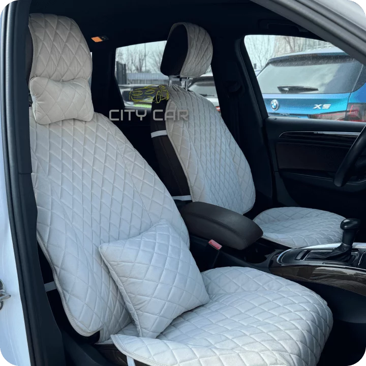 Car seat covers Alcantara "Beige rhombus"