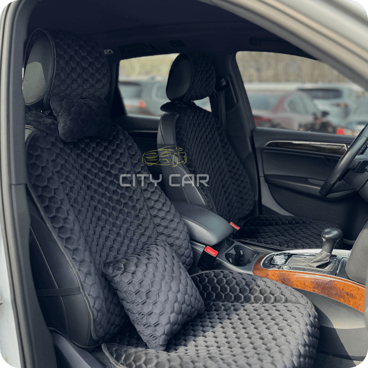 Car seat covers Alcantara "Black honeycomb"