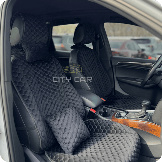 Car seat covers Alcantara "Black honeycomb"