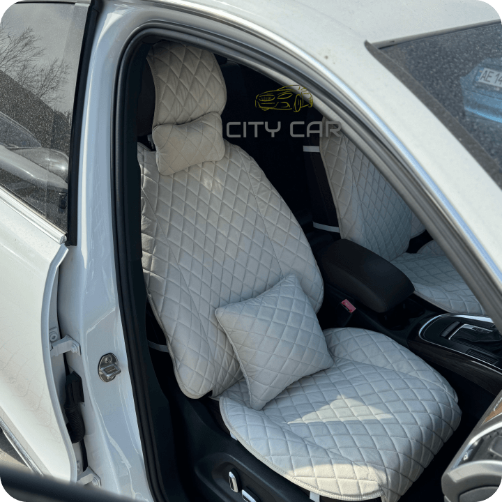 Car seat covers Alcantara "Beige rhombus"