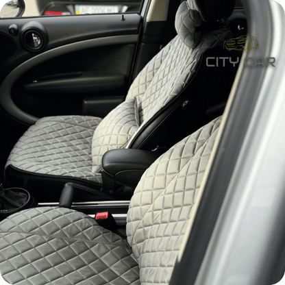 Car seat covers Alcantara "Gray rhombus"