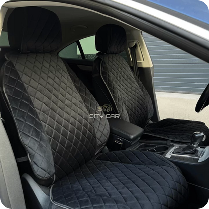 Car seat covers Alcantara "Black rhombus"