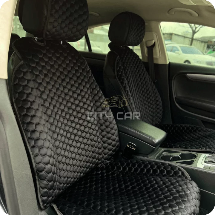 Car seat covers Alcantara "Black honeycomb"