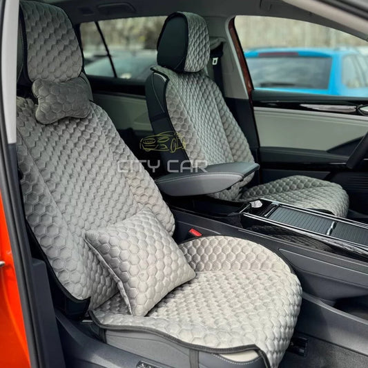 Car seat covers Alcantara "Gray honeycomb"