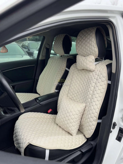 Car seat covers Alcantara "Beige honeycomb"