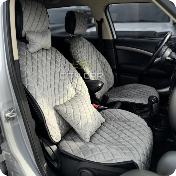 Car seat covers Alcantara "Gray rhombus"