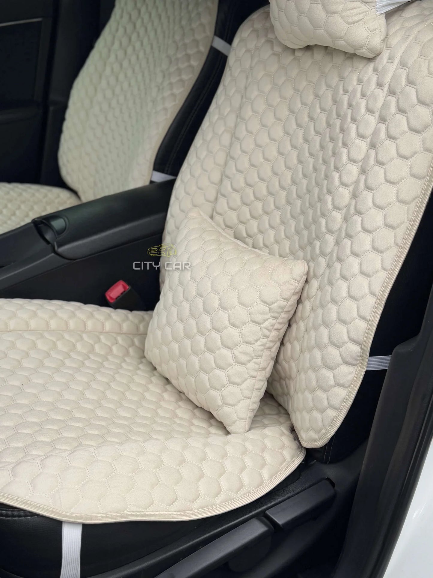 Car seat covers Alcantara "Beige honeycomb"