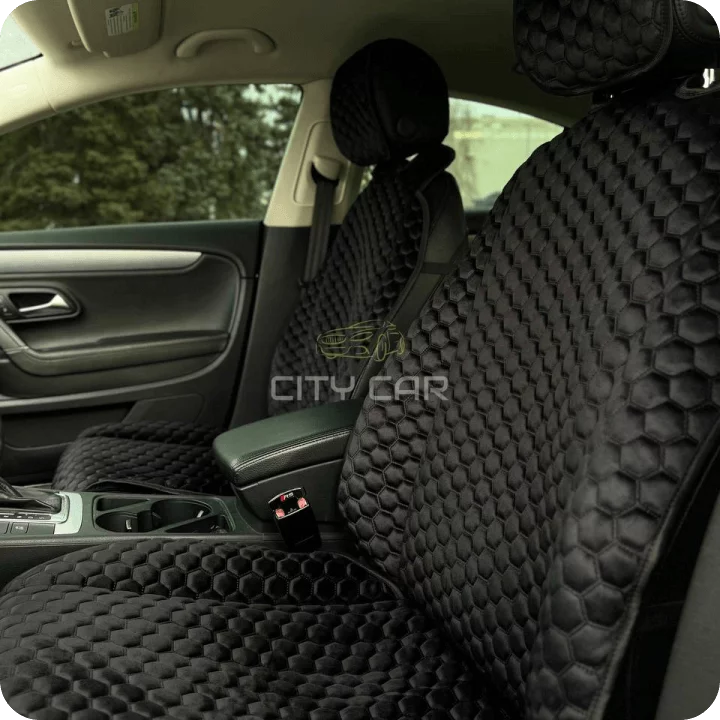 Car seat covers Alcantara "Black honeycomb"