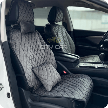 Car seat covers Alcantara "Dark-gray rhombus"