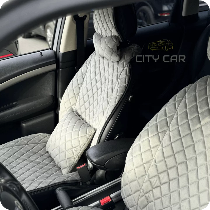 Car seat covers Alcantara "Gray rhombus"