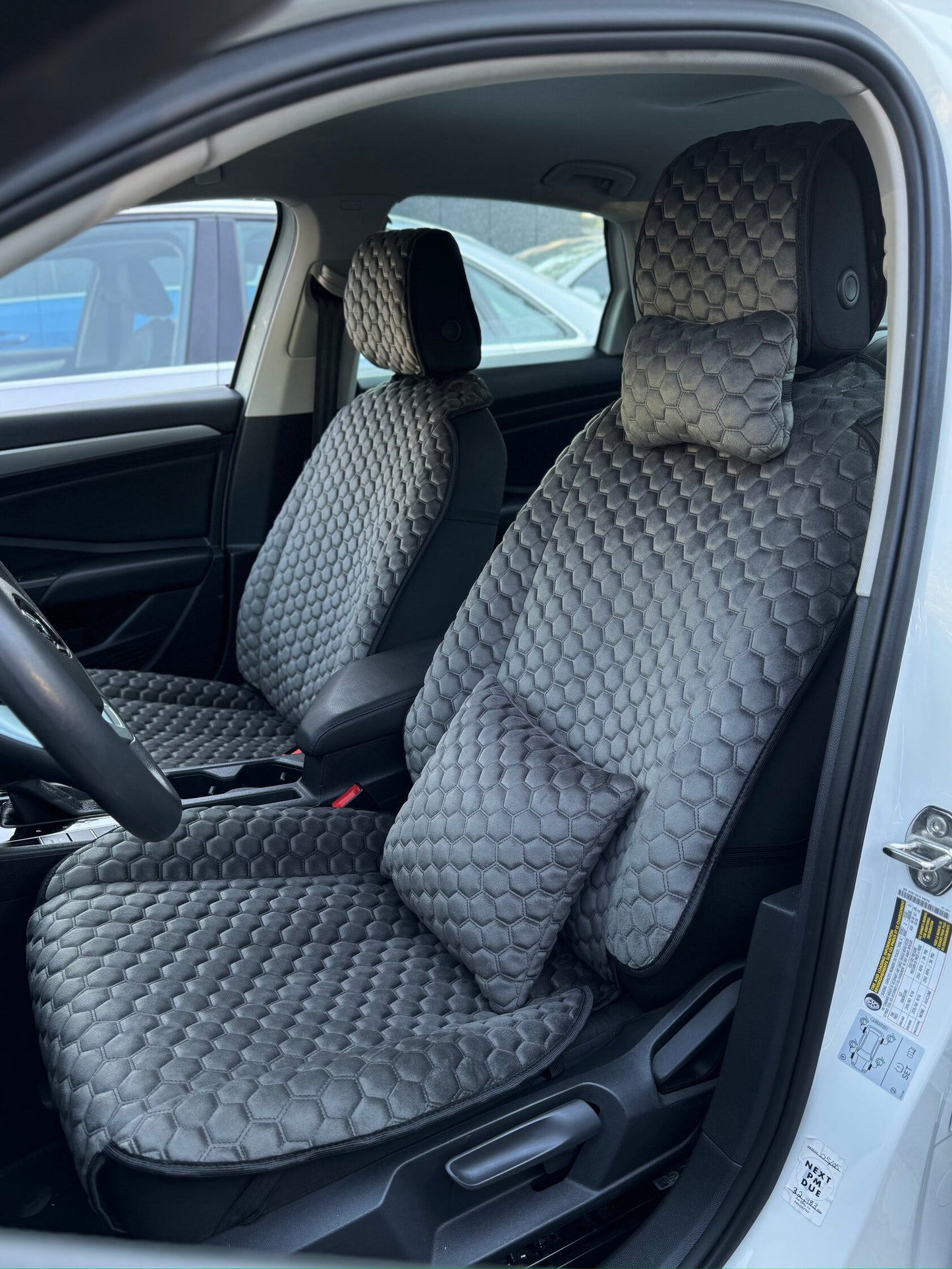 Car seat covers Alcantara "Dark-gray honeycomb"