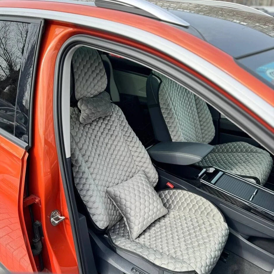 Car seat covers Alcantara "Gray honeycomb"