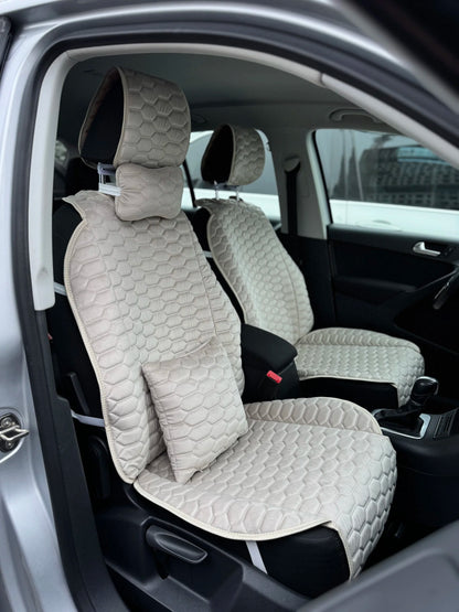 Car seat covers Alcantara "Elite beige chains"